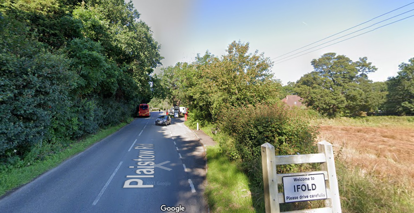 Plaistow Road, Ifold approach to Ifold Stores junction 